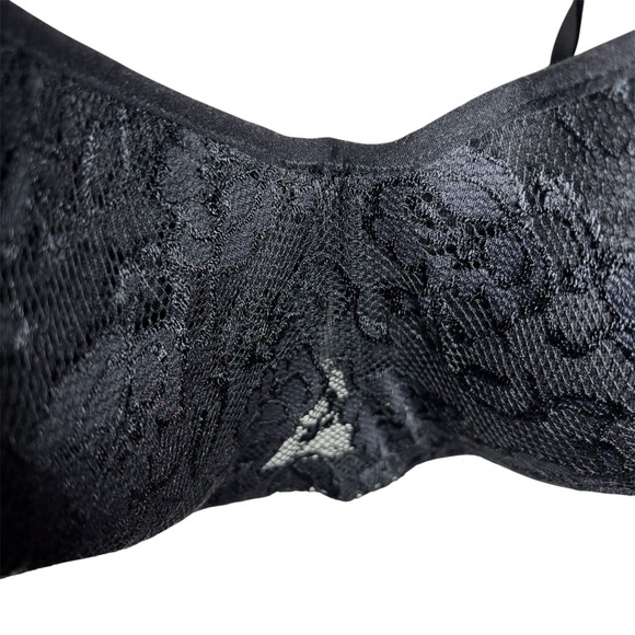 Avenue Black Lace Size 52DD Balconette Bra Underwire Adjustable straps - Picture 3 of 11